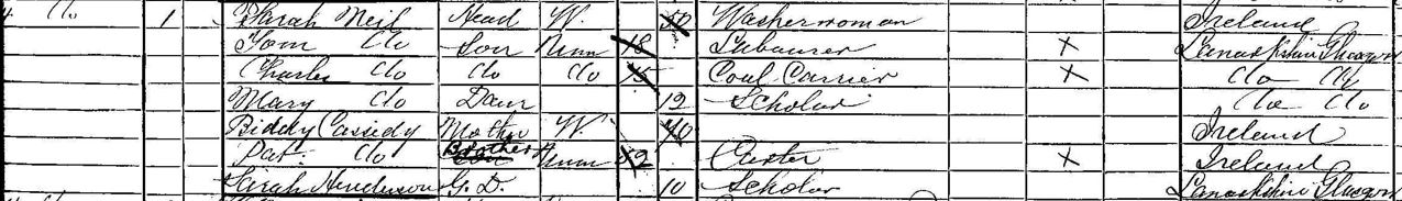 See Source_N023. 1891 Census Return for 4 Surrey Street, Govan