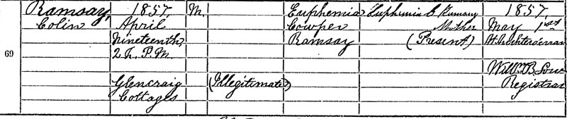 Death of William Ramsay 2 Dec 1878