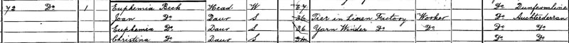 1901 Census Return for 72 Albany Street, Dunfermline