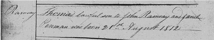 Thomas Ramsay Birth 21 Aug 1812
